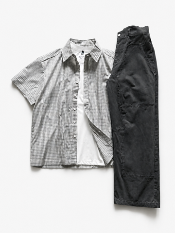 Plaid Short-Sleeve Shirt, Crewneck Tee & Cargo Pants Set