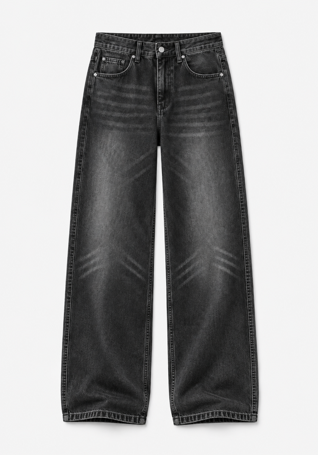 Men’s Graphic T-Shirt & Washed Black Wide-Leg Jeans Set