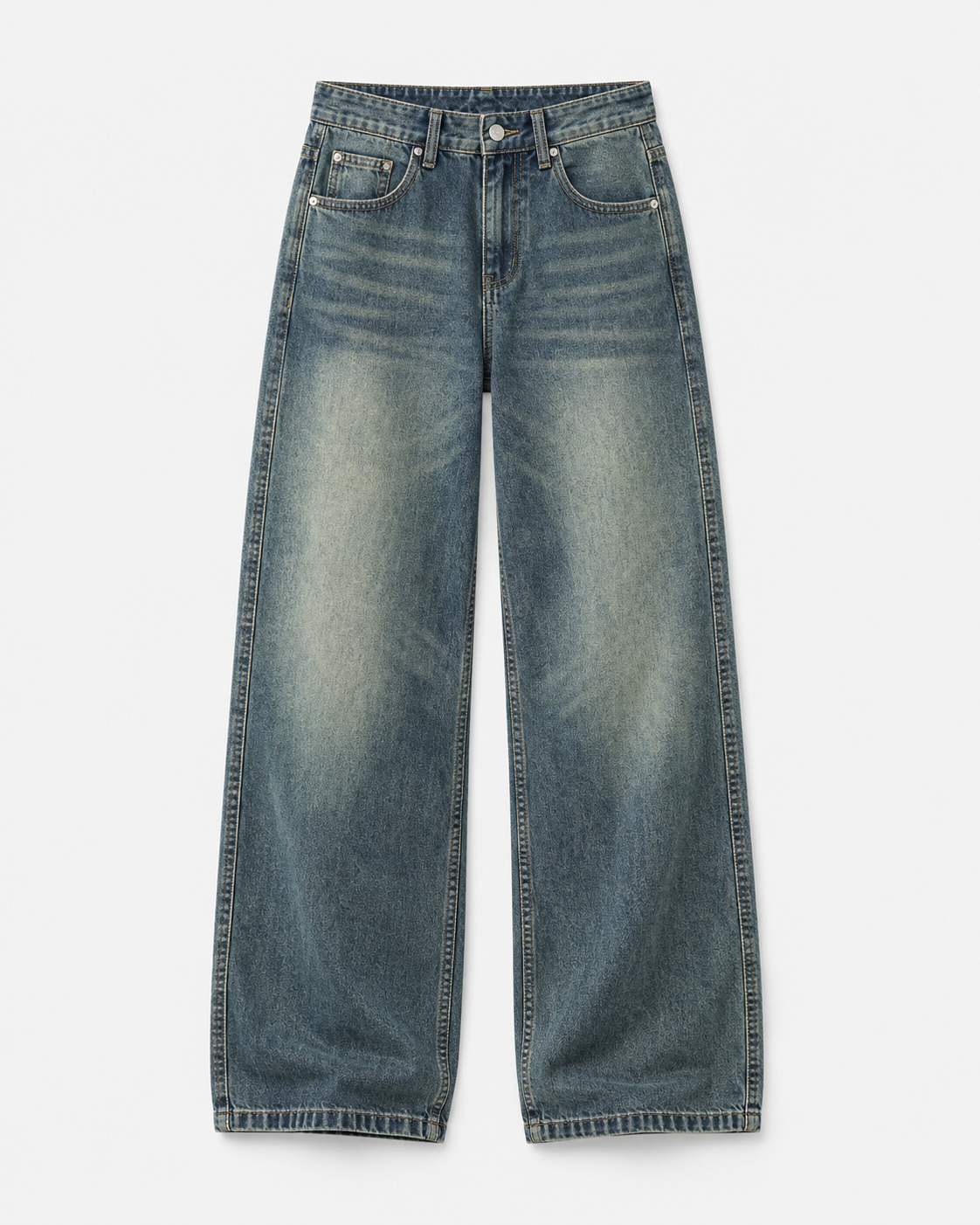 Men’s Graphic T-Shirt & Washed Black Wide-Leg Jeans Set